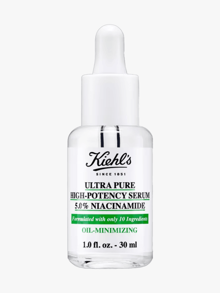 Kiehl's Ultra Pure High-Potency 5.0% Niacinamide Serum in branded component on a light gray background