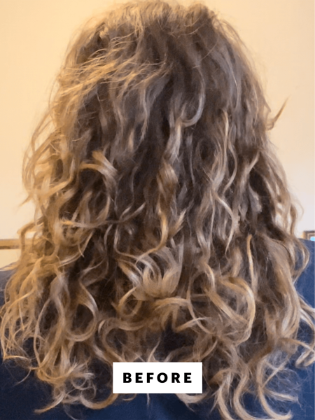 Selfie of Hoffmann before applying the Pantene ProV Miracles Miracle Bond Repair Conditioner