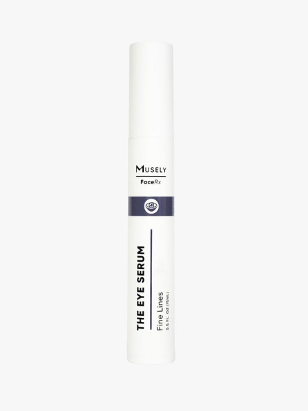 Musely The Eye Serum white slim tube on light gray background
